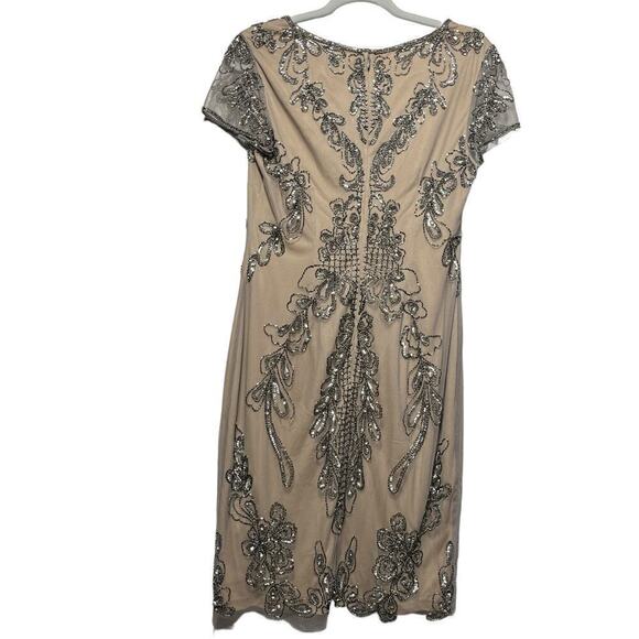 Adrianna Papell Women’s Beaded Mesh Cocktail Dress / Size-8 - Picture 6 of 16